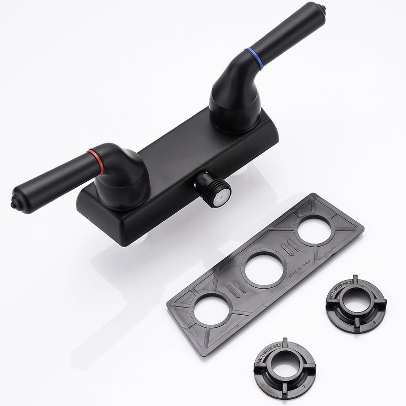 LavishStream RV Shower Faucet - 4" Dual Lever Shower Valve Diverter with Hot/Cold Control, Leak-Proof and Rust-Proof ABS Construction for RV/Camper/Motorhome Bathroom (Indoor/Outdoor Use) Black - Image 4